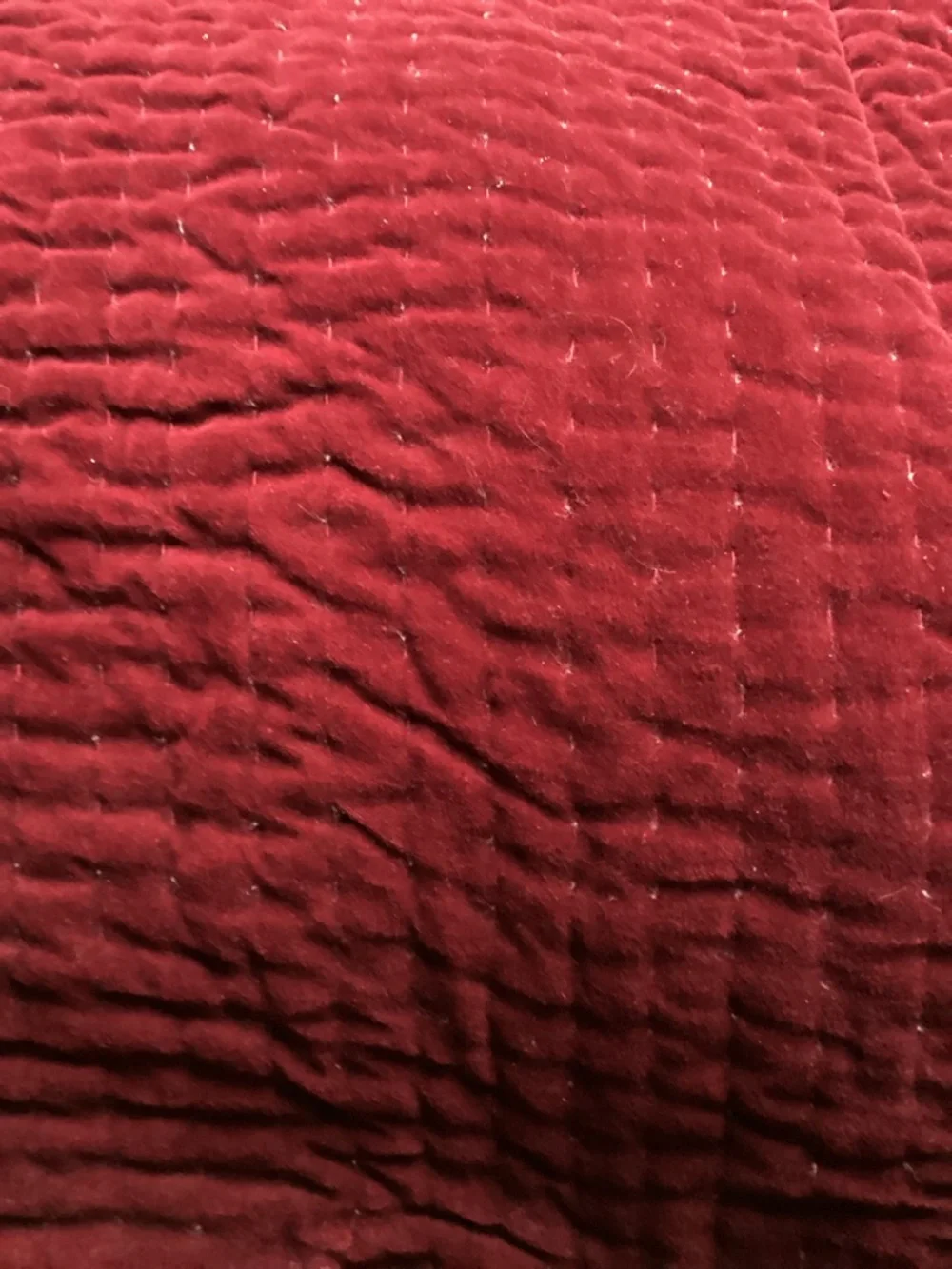 BURGUNDY COTTON VELVET COMFORTER QUILT 94” X 112” NPLC